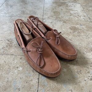 Polo Ralph Lauren light brown leather boat shoe loafers